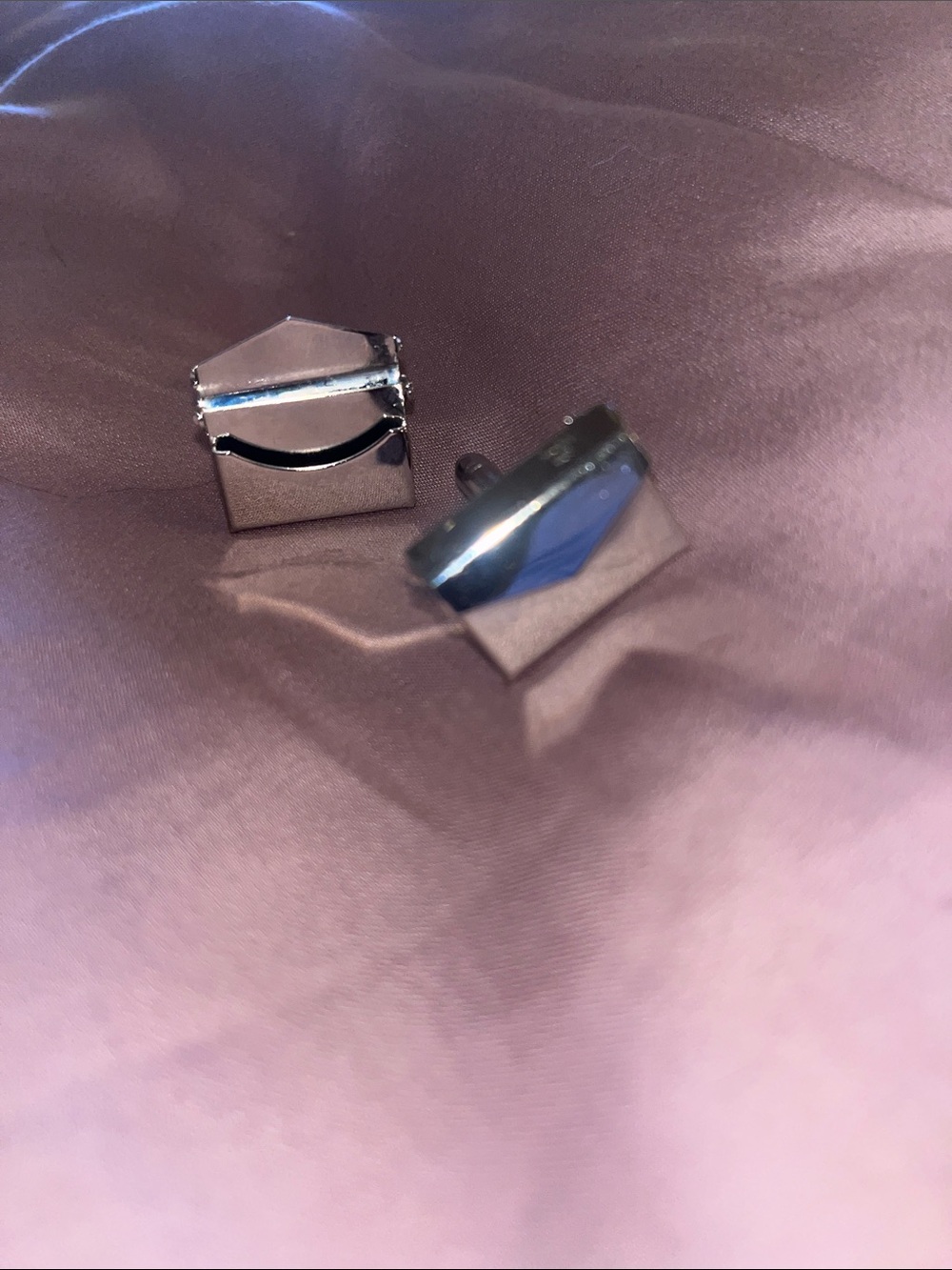 Men's Silver Geometric Cufflinks - Classic Modern Style